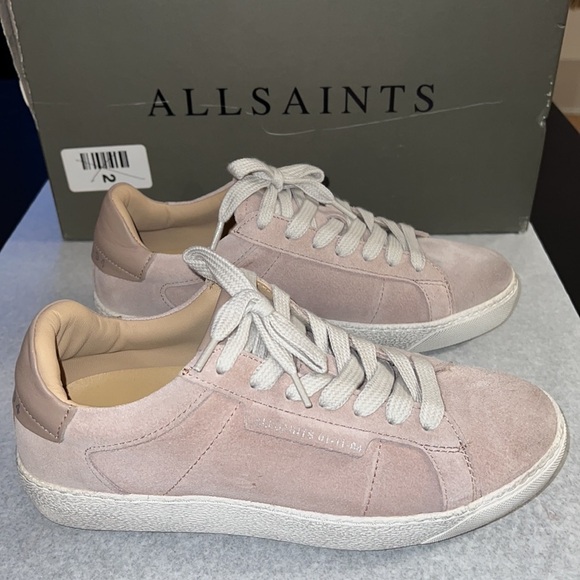 All Saints sheer suede lace up sneakers Sz 6 in Dirty Pink new - Picture 7 of 16